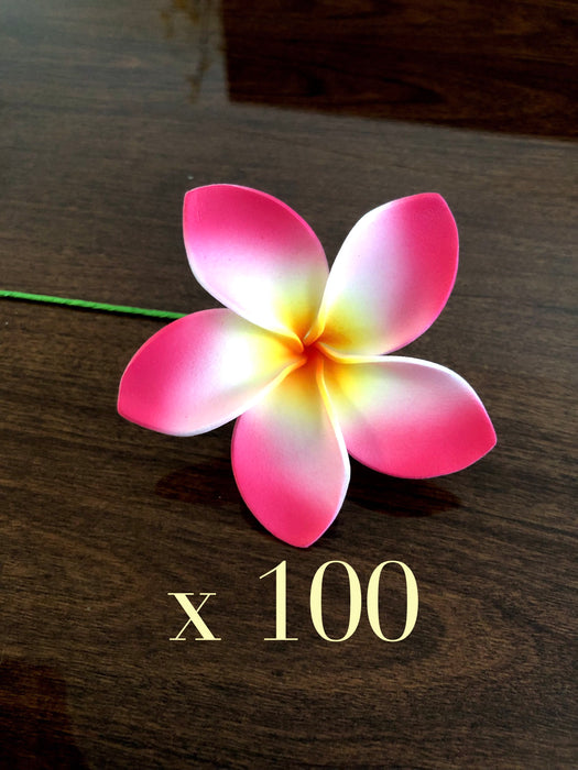 3" Fuchsia Pink Plumeria Flower