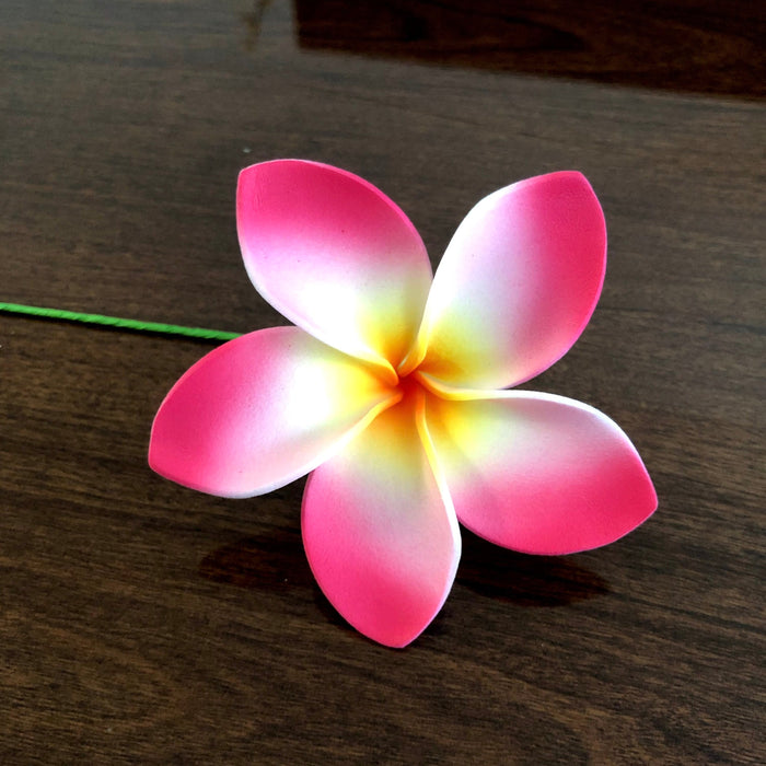 3" Fuchsia Pink Plumeria Flower