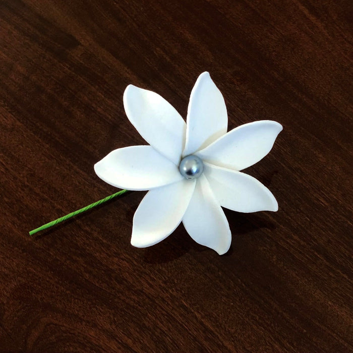 3" Tiare and Pearl Foam Flower