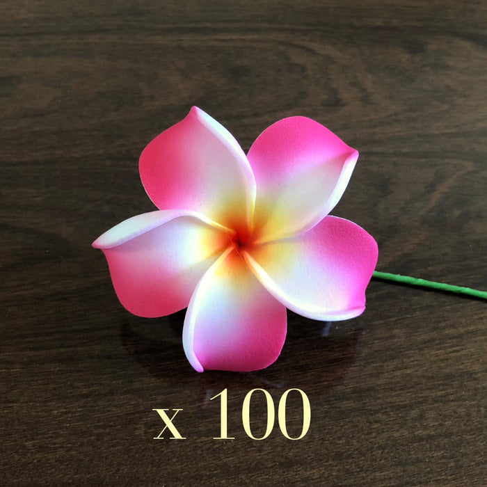 2.5" Fuchsia Pink Plumeria Flower