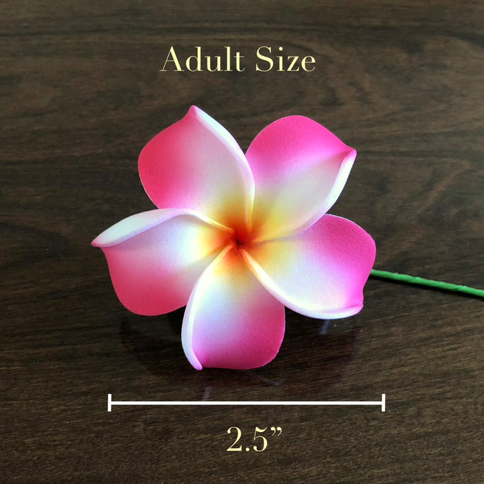 2.5" Fuchsia Pink Plumeria Flower