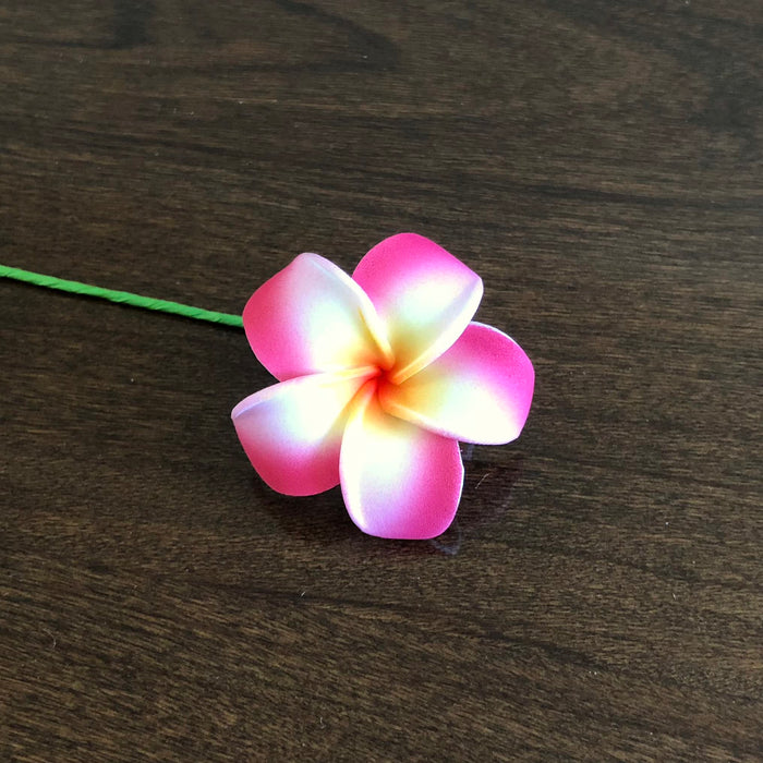 2.5" Fuchsia Pink Plumeria Flower