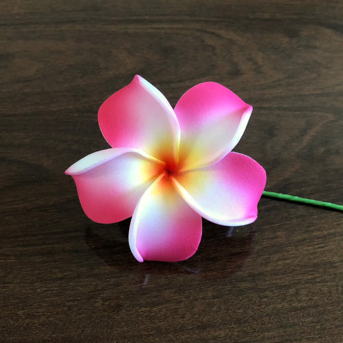 2.5" Fuchsia Pink Plumeria Flower