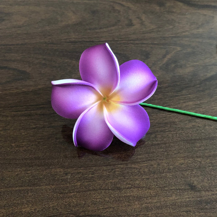 2.5" Purple Plumeria Flower