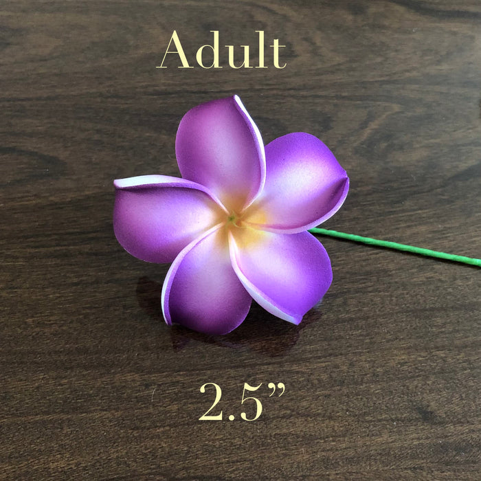 2.5" Purple Plumeria Flower