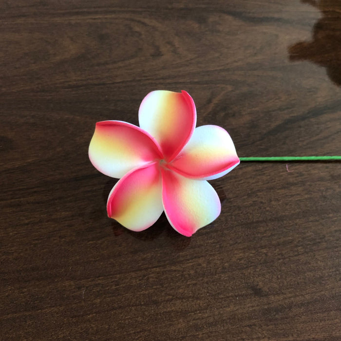 2.5" Red Yellow Plumeria Flower