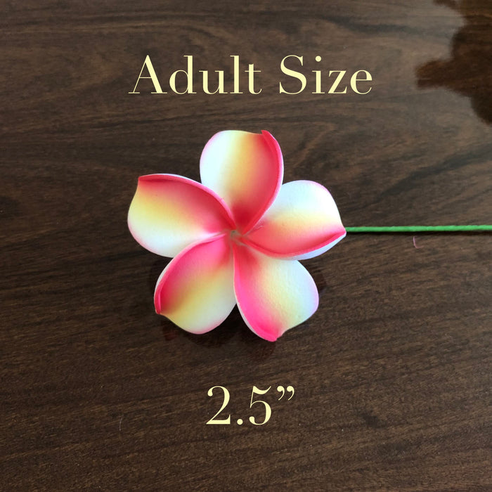 2.5" Red Yellow Plumeria Flower