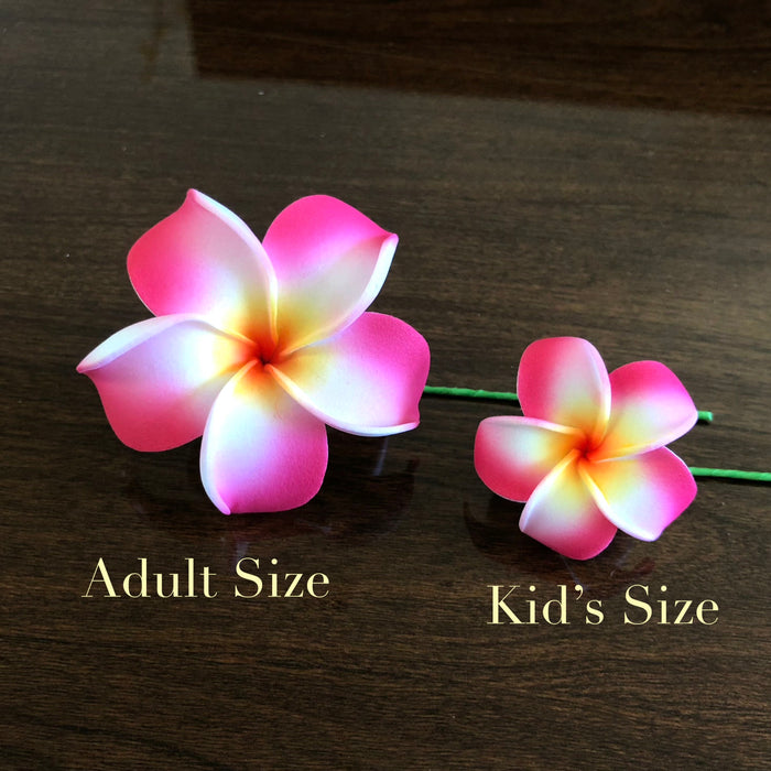 2.5" Fuchsia Pink Plumeria Flower