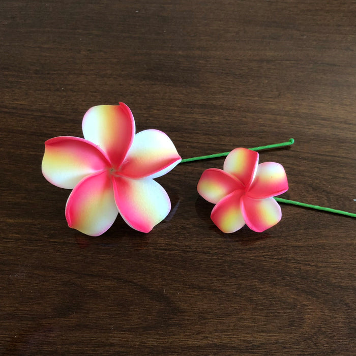 2.5" Red Yellow Plumeria Flower