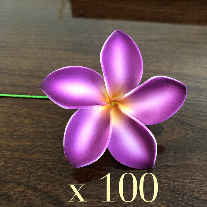 3" Purple Plumeria Foam Flower