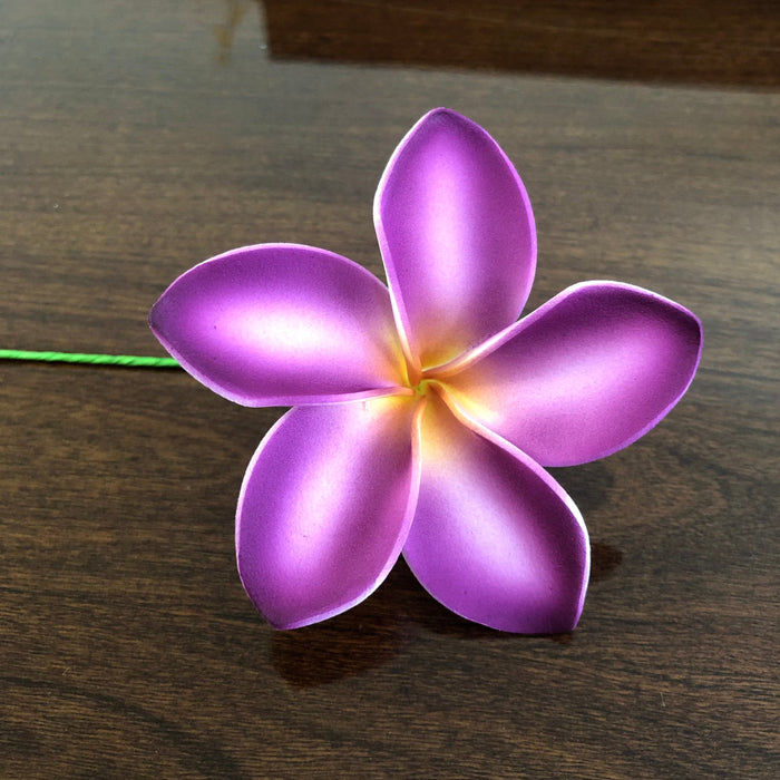 3" Purple Plumeria Foam Flower