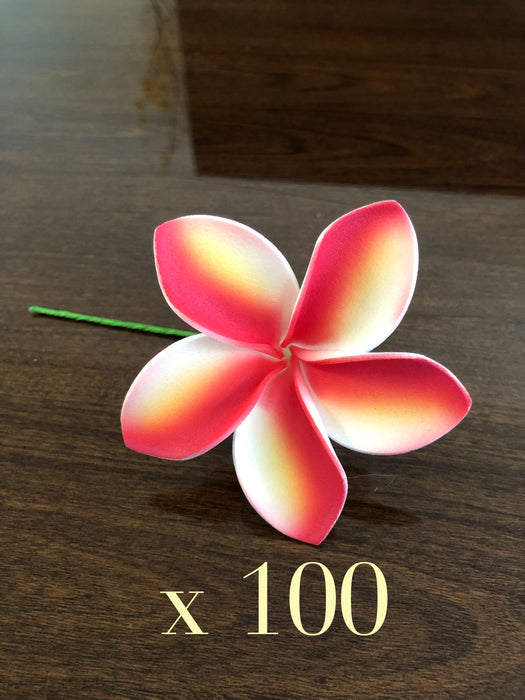 3" Red Yellow Plumeria Foam Flower