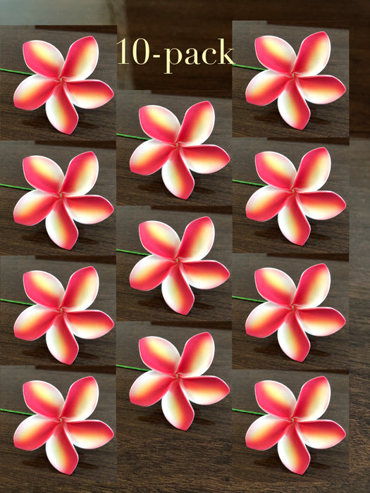 3" Red Yellow Plumeria Foam Flower