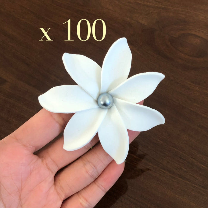 3" Tiare and Pearl Foam Flower