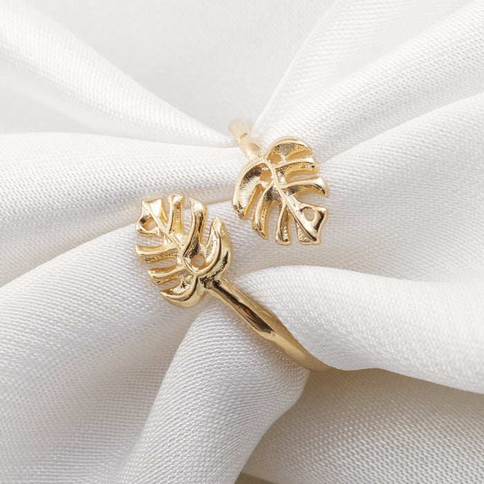 Gold Monstera Leaf Ring