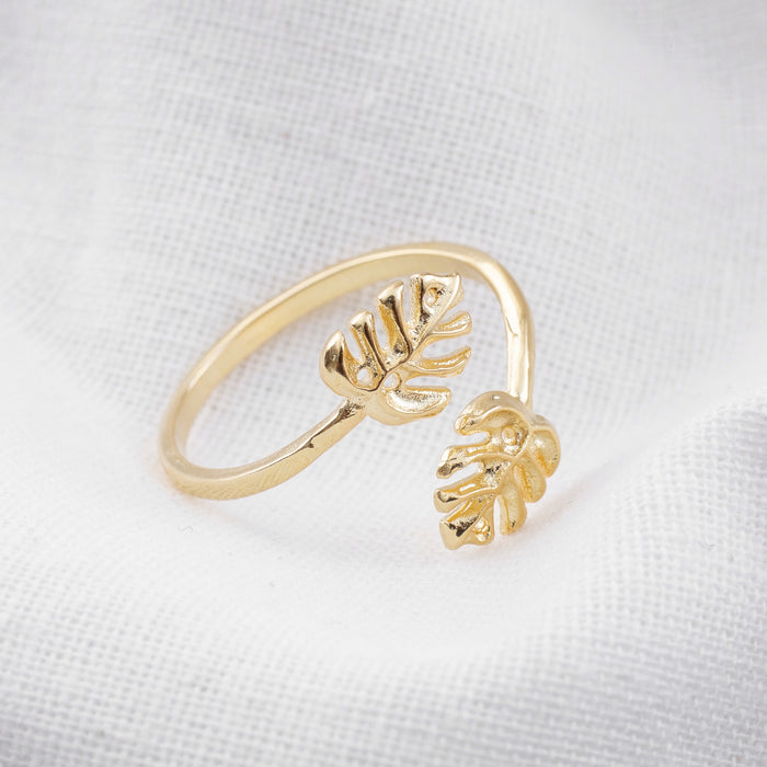 Gold Monstera Leaf Ring