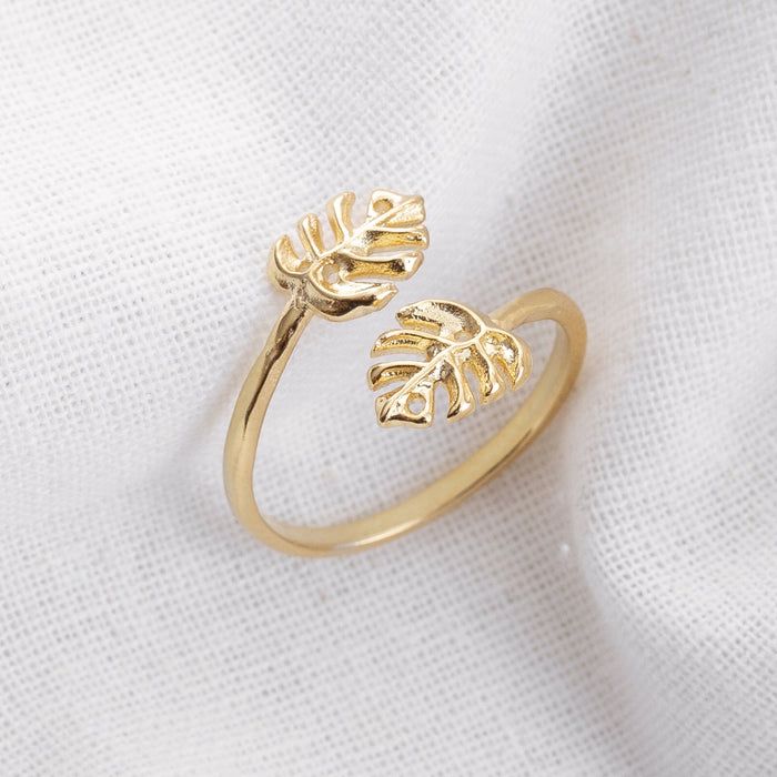 Gold Monstera Leaf Ring