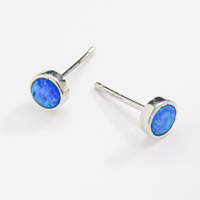 5mm Opal Round Stud Earrings