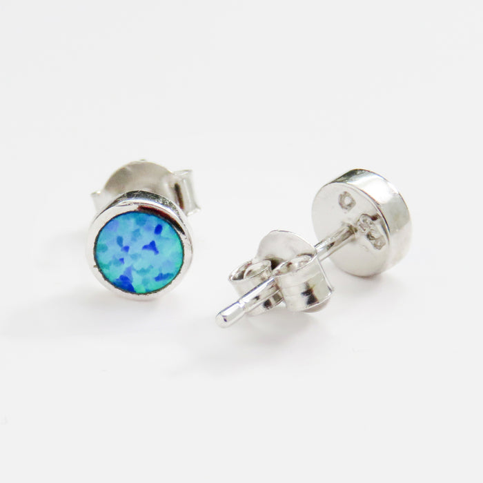 5mm Opal Round Stud Earrings