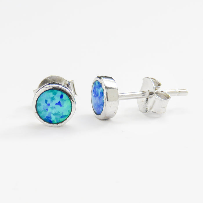 5mm Opal Round Stud Earrings