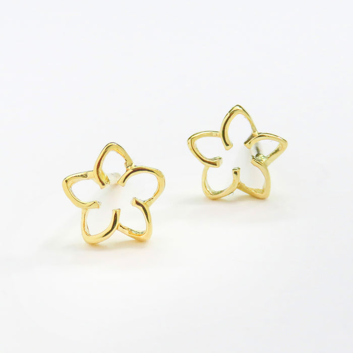 Gold Flower Stud Earrings