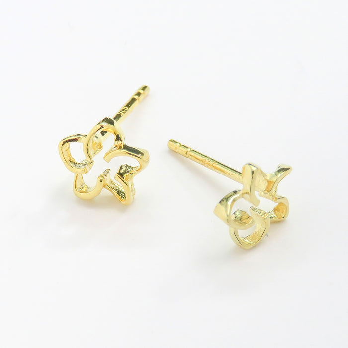 Gold Flower Stud Earrings