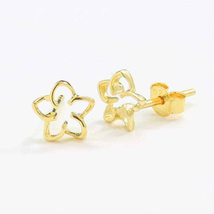 Gold Flower Stud Earrings