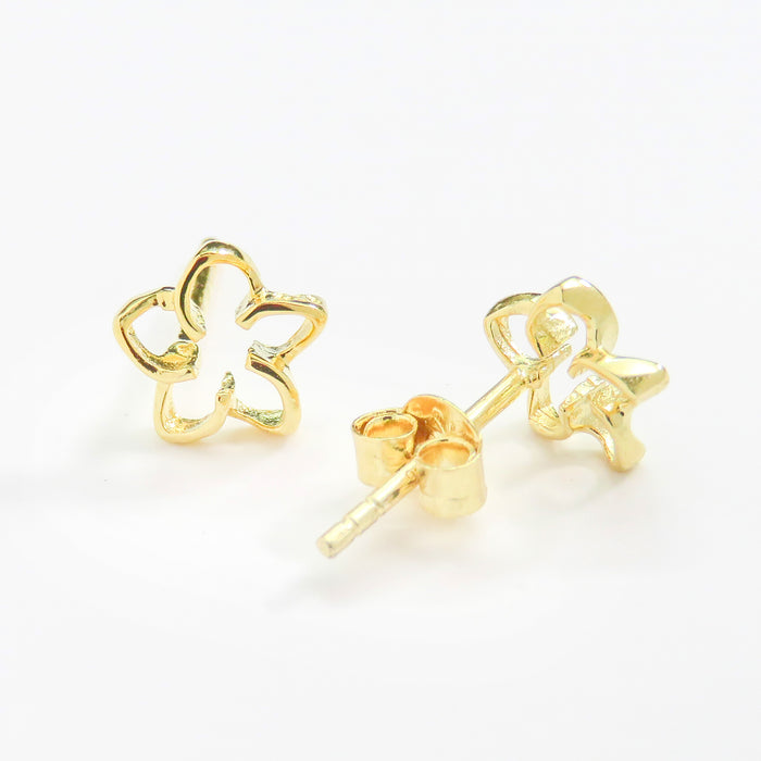 Gold Flower Stud Earrings