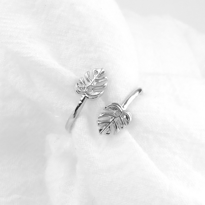 Silver Monstera Leaf Ring