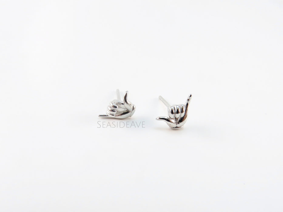 Hawaiian Hang Loose Shaka Stud Earrings