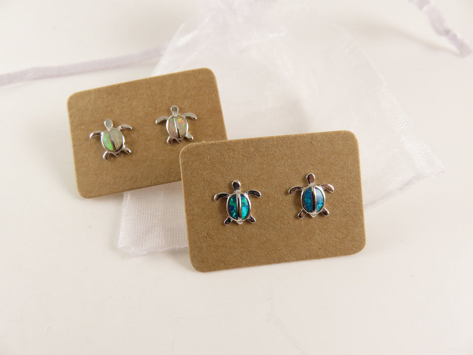 Baby Blue Sea Turtle Stud Earrings