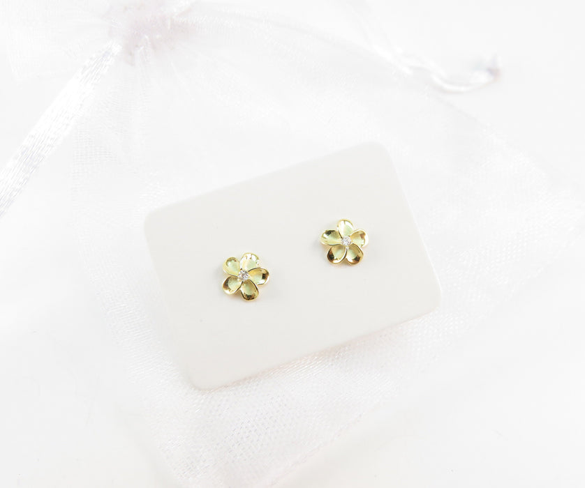 6mm Plumeria Stud Earrings