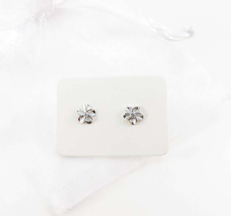 6mm Plumeria Stud Earrings