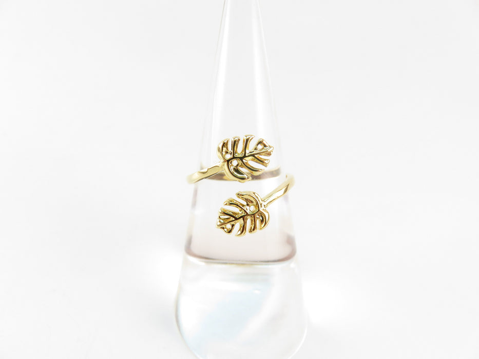 Gold Monstera Leaf Ring