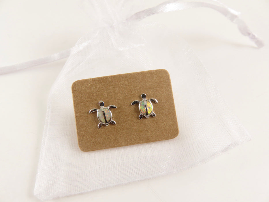 Baby Blue Sea Turtle Stud Earrings