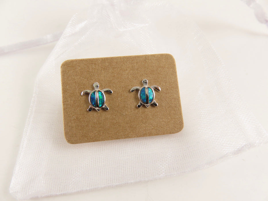 Baby Blue Sea Turtle Stud Earrings