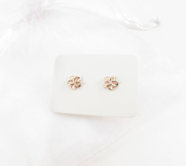 6mm Plumeria Stud Earrings