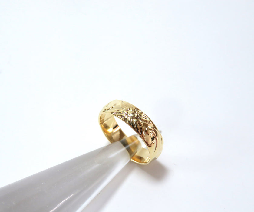 5mm Hawaiian Heirloom Design Gold Ring