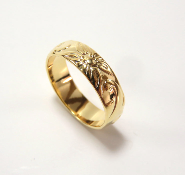 5mm Hawaiian Heirloom Design Gold Ring