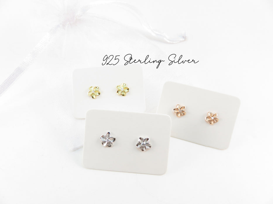 6mm Plumeria Stud Earrings