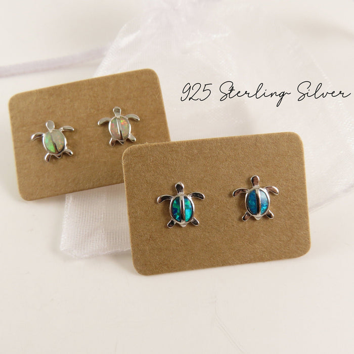 Baby Blue Sea Turtle Stud Earrings