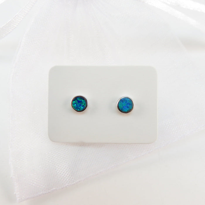 5mm Opal Round Stud Earrings