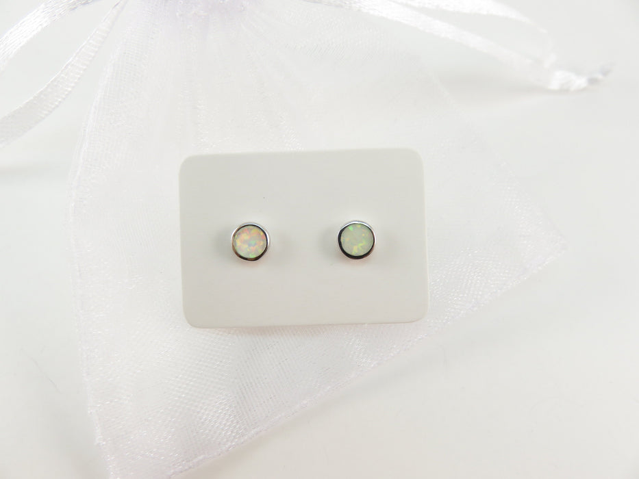 5mm Opal Round Stud Earrings