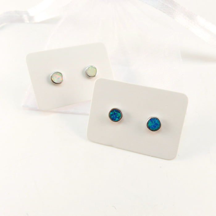 5mm Opal Round Stud Earrings