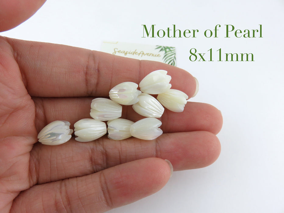 Mother of Pearl, Loose Pikake Beads