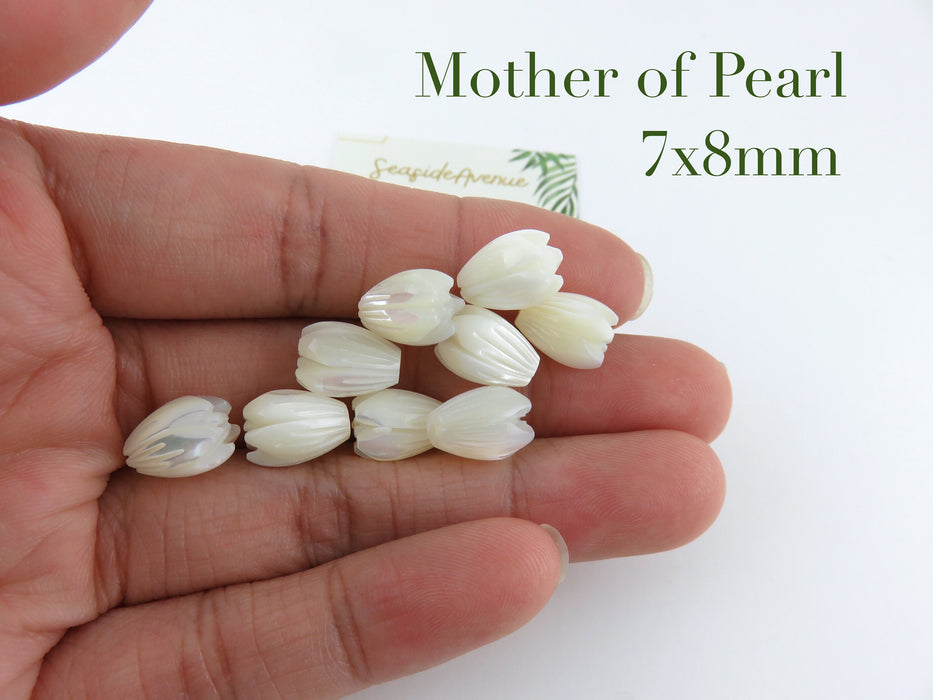 Mother of Pearl, Loose Pikake Beads