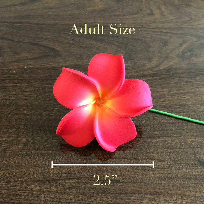 2.5" Red Plumeria Flower