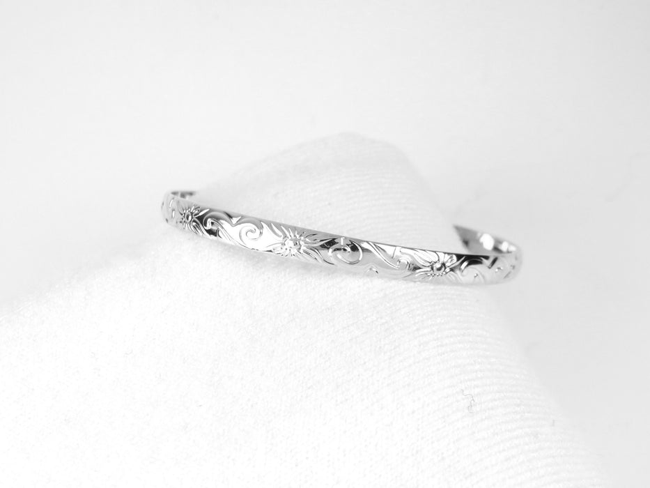 5mm Hawaiian Heirloom Design Silver Bangle