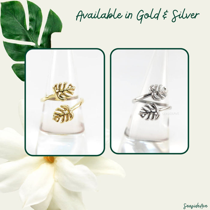 Gold Monstera Leaf Ring